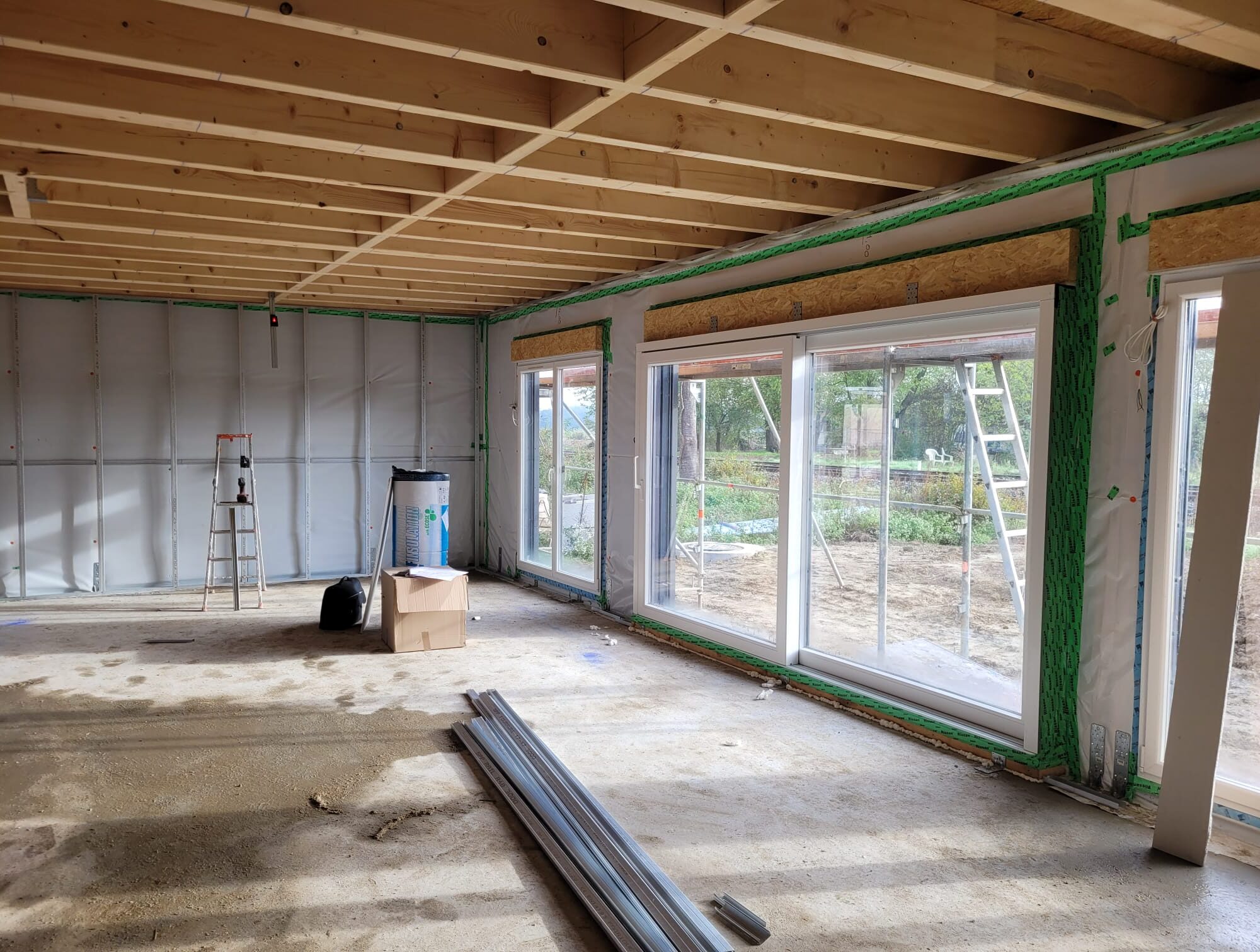 Travaux de faux plafond, cloison, contre cloison isolation int&eacute;rieure pour une maison &agrave; ossature en bois &agrave; SESSENHEIM Saverne